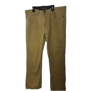 Tony Hawk Jeans Mens 36x28 Khaki Denim Slim Straight Leg 5 Pocket Zip Fly Casual